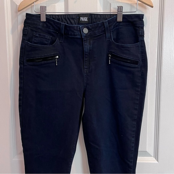 Paige Jeans 31” Jane Zip Dark Blue Anderson Wash Ankle Zip Skinny Jeans - Picture 4 of 11